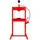 Eberth Hydraulikpresse 12T mit Manometer, 6-fach verstellbar, Arbeitshöhe 910 mm, Arbeitsbreite 513 mm, Gesamthöhe 1610 mm, 2 Auflagebacken, rot
