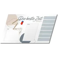 PRIMUS PRINT - Beige Schreibtischunterlage Papier - DIN A2 Unterlage Schreibtisch - Abreißblock - 80g Dickes Naturpapier - Stabiler Papprücken - 25 Blatt - [ Motiv: Beige ohne Fußleiste ]