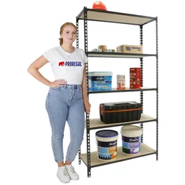 Proregal Schwerlastregal Metall 180x90x30cm Anthrazit 5 Fachböden