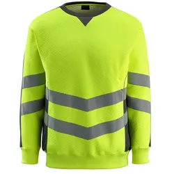 Warnschutz Sweatshirt "WIGTON" Safe Supreme UV-Schutz - L - warngelb/anthrazit