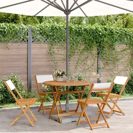 vidaXL Garten-Essgruppe 5-tlg. Cremeweiß