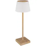 GLOBO Tischleuchte Holzoptik Braun
