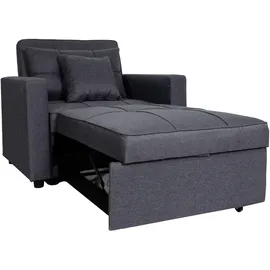 MCW Schlafsessel MCW-L90 Textil 101 x 90 x 197 cm Grau mit Kissen