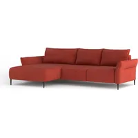 DOMO-HOME Ecksofa mit Schlaffunktion LUIS – Moderne Eckcouch mit Stauraum 255x165cm| Boxspring-Sofa für Wohnzimmer | Bequeme Sitzgelegenheit |Ho... - Rot