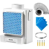 Vevor 3-in-1-Trockner-Entlüftungsset für den Innenbereich, ABS-Material mit Wasserschublade, passend für 99 mm Auslassanschluss, Dunstabzugshaube mit Überhitzungserinnerung & 4 Reinigungspads