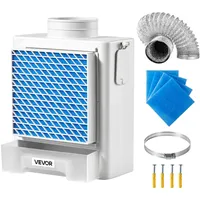 Vevor 3-in-1-Trockner-Entlüftungsset für den Innenbereich, ABS-Material mit Wasserschublade, passend für 99 mm Auslassanschluss, Dunstabzugshaube mit Überhitzungserinnerung & 4 Reinigungspads