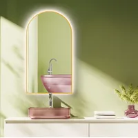 PonteSino HOKO® LED Badspiegel Bogen 50x90/90x50 cm mit Metallrahmen