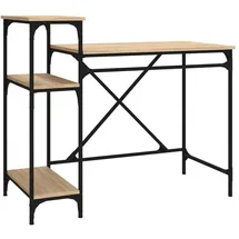 vidaXL Schreibtisch mit Regal Sonoma-Eiche 135x50x90 cm Holzwerkstoff