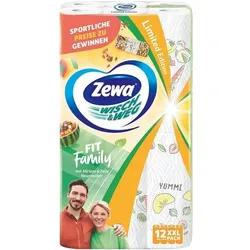 Zewa 12 Rollen Küchenpapier Wisch&Weg »Fit Family« - 2-lagig weiß, 26 cm