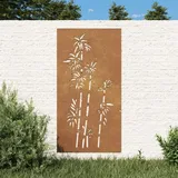 vidaXL Garten-Wanddeko 105x55 cm Cortenstahl Bambus-Design