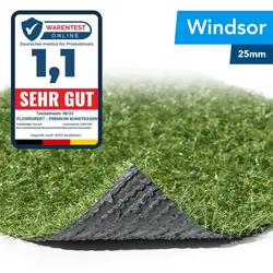 Kunstrasen Windsor - Rasenteppich für Balkon, Terrasse & Garten - Höhe 25 mm, Gewicht 1700 g/m2 / 200 x 500 cm