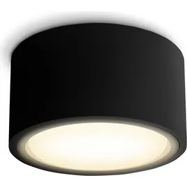 SSC-LUXon CELI-X LED Deckenleuchte matt schwarz - flach rund - inkl. tauschbarem LED GX53 5W warmweiß