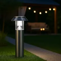 Melitec Solar Gartenleuchte SO06-1, Edelstahl matt gebürstet,