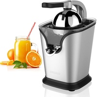 Heinrich ́s Zitruspresse HZP 8692, 100,00 W, elektrischer Juicer inkl. Fließstopfunktion rostfrei silberfarben