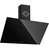 GURARI Dunstabzugshaube 90 cm kopffrei GCH D 286.9 BL Prime Schwarz Glas | Wandhaube Umluft/Abluft | Abzugshaube 1000m3/h mit Fernbedienung (EEK A) | Randabsaugung, TouchControl, Timer