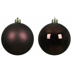 12 Weihnachtskugeln Kunststoff 6cm klassisch & bruchsicher Christbaumkugeln Weihnachtsbaumkugeln Christbaumschmuck Schwarze Trüffel