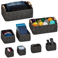 Relaxdays 8-teiliger Schrank-Organizer - Schwarz