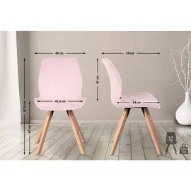 CLP 2er Set Stuhl Luna pink/Samt