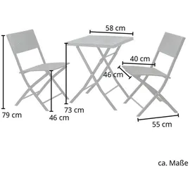 Svita Balkonset 3-tlg. grau klappbar