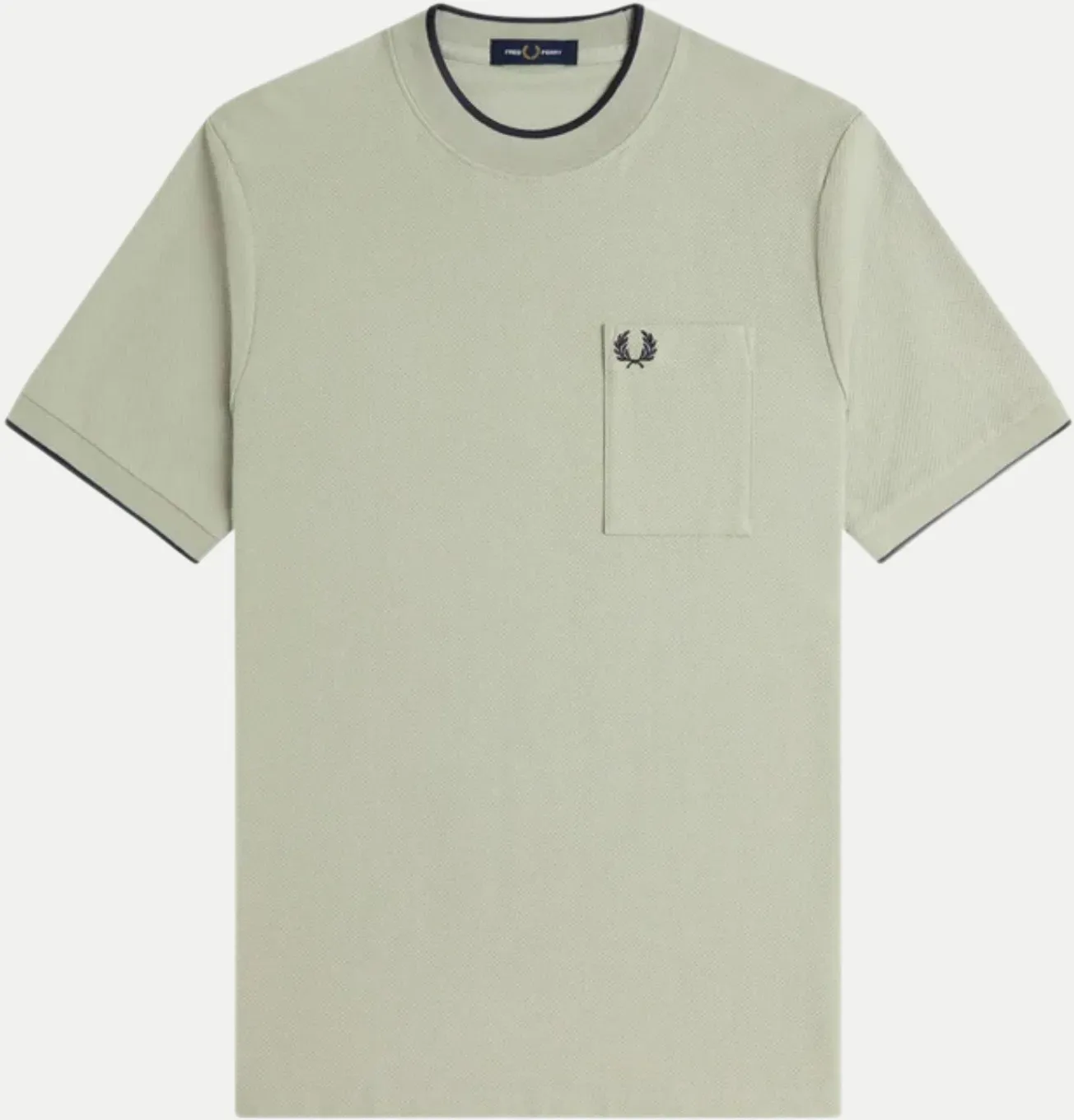 T-Shirt Piqué mit Brusttasche Beige M