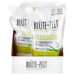 BLÜTE-ZEIT Duschgel Bio-Zitronengras & Bio-Grüner Tee Nachfüller 500 ml, 6er Pack