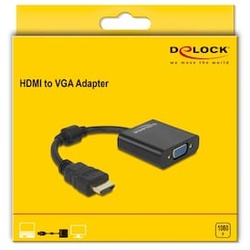 Delock Adapter HDMI Stecker zu VGA Buchse schwarz