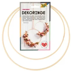 folia 2er-Set Deko-Ringe Holz braun