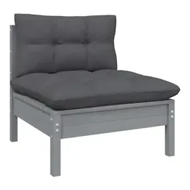 vidaXL 4-Sitzer-Gartensofa mit Anthrazit Kissen Kiefer Massivholz