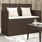 ShGaxin Gartenbank mit Kissen Braun Poly Rattan, Outdoor Bank, Parkbank, Garten Banken, Deko Bank, Gartenmöbel, Terrassenmöbel, Wetterfeste Bank - 365762