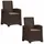 vidaXL Liegesessel Garten Rattan-Optik 2 pcs 2 St. braun