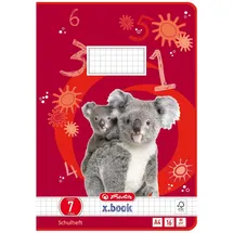 Herlitz Schulhefte Koala x.book Lineatur 7 kariert A4 ohne Rand, 16 Blatt, 1 St.
