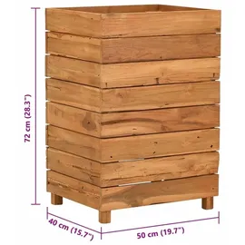 vidaXL Hochbeet 50x40x72 cm Teak Altholz und Stahl