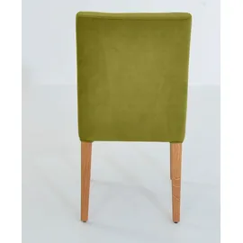 K+W Komfort & Wohnen "GOBY", grün (olive, wildeiche natur), B:49cm T:66cm, Stühle, 4-Fuß-Holzstuhl in Wildeiche geölt, mit hochwertiger Polsterung