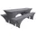 Beautissu Edles Stretchhussen Set 3tlg. Victoria Anthrazit
