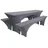 Beautissu Edles Stretchhussen Set 3tlg. Victoria Anthrazit