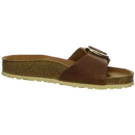 Birkenstock Madrid Big Buckle Nubukleder geölt schmal cognac 38