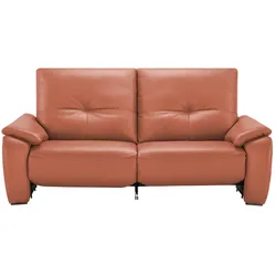 Wohnwert Sofa  aus Echtleder Halina , orange , Maße (cm): B: 205 H: 98 T: 98