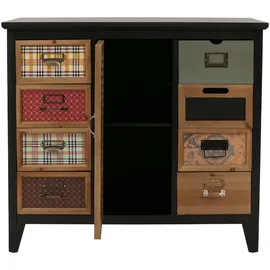 Mendler Apothekerkommode HWC-O63 Schrank 80x91x40cm Schwarz