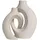 Intirilife 2er Set- Deko Vase Keramik mit Loch für Pampasgras Trockenblumen Blumen- in Weiß | Gr.: onesize