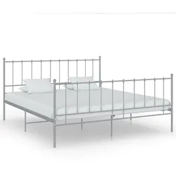 Bett Grau Metall 200x200 cm