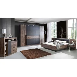 Forte Kleiderschrank Bellevue 260,8 x 220 x 62,3 cm Schwarz