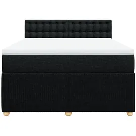 vidaXL Boxspringbett mit Matratze Schwarz 140x200 cm Stoff