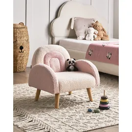 Beliani Kindersessel Regenbogen Ombo Bouclé 0 x 0 cm Holz rosa