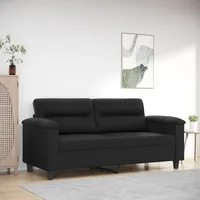 MOBCANT 2-Sitzer-Sofa Schwarz 140 cm Kunstleder Schlafsofa Modulares Sofa Polstergarnitur Schlafcouch für Wohnzimmer Wohnung Schlafzimmer Empfangsraum