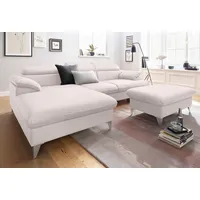 Cotta Polstergarnitur »Caluso«, (2 tlg.), Set: bestehend aus Ecksofa, Hocker, Ecksofa inkl. Kopfteilverstellung beige