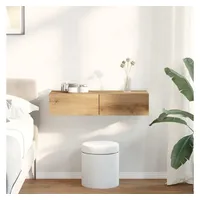 vidaXL Wandregal mit Schubladen 80 x 33 x 17 cm Braun