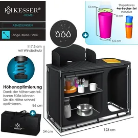 Kesser Campingschrank Campingküche Schwarz