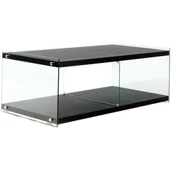 TV-Schrank KAYOOM "TV-Tisch Elementary, eckige Form, viel Ablagefläche", schwarz (schwarz matt), B:120cm H:45cm T:60cm, Schränke, TV-Tisch, gehärtetes Glas, pflegeleicht