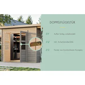 Karibu Merseburg 2,42 x 2,44 m Grau