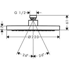 Hansgrohe Kopfbrause Axor ShowerSolutions 220 1jet - Mattschwarz